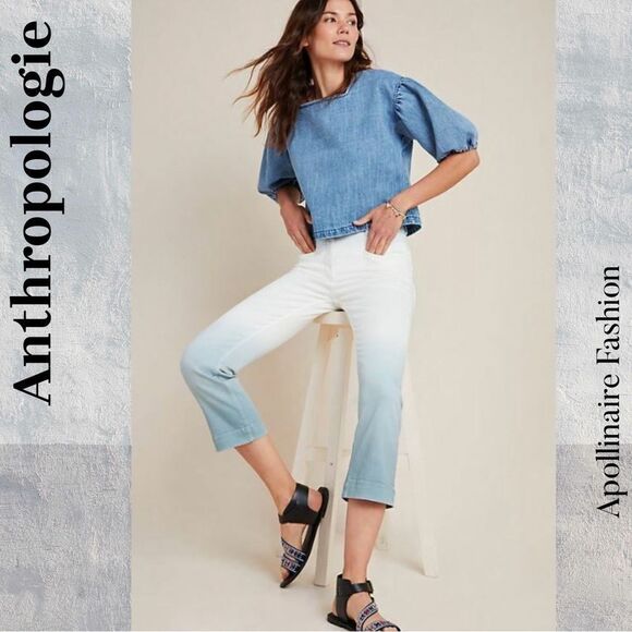 ANTHROPOLOGIE BY PILCRO TIE DYE DIPPED HIGH RISE JEANS BLUE MOTIF SIZE 31 NWT - Picture 1 of 9